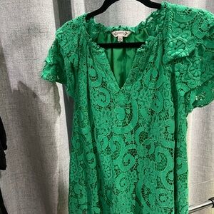 Nanette Lepore Green Lace Blouse
